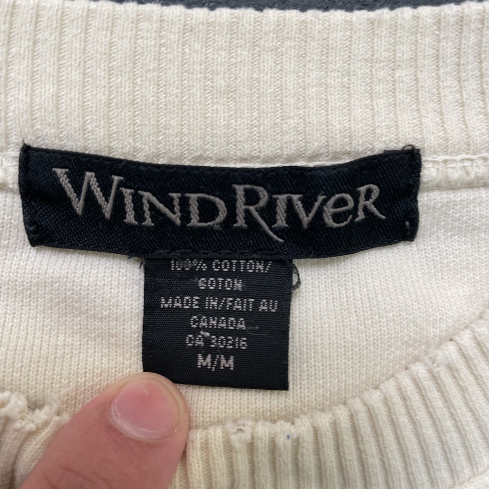 vintage Wind River world flags sweatshirt mens medium white 1990s Canada - Picture 6 of 10